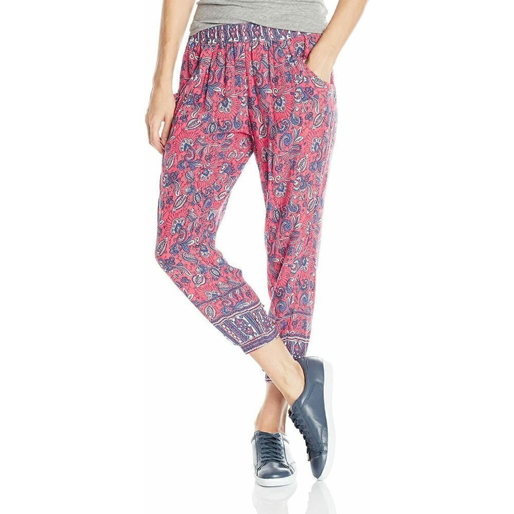 Rip Curl Skyla Printed Cropped Pants Elastic Waist Size S,M